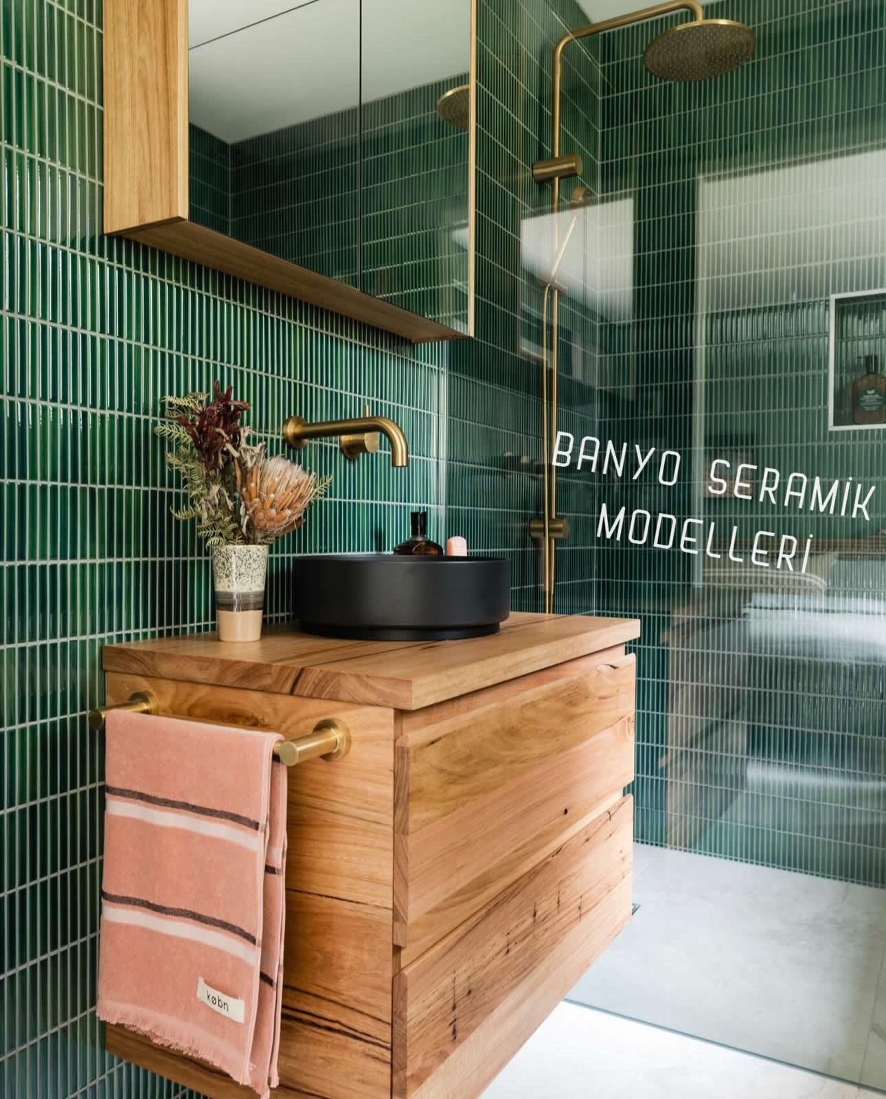 Banyo Seramik Modelleri-BSM-025, Kitkat Yeşil Seramik banyo Uygulamaları