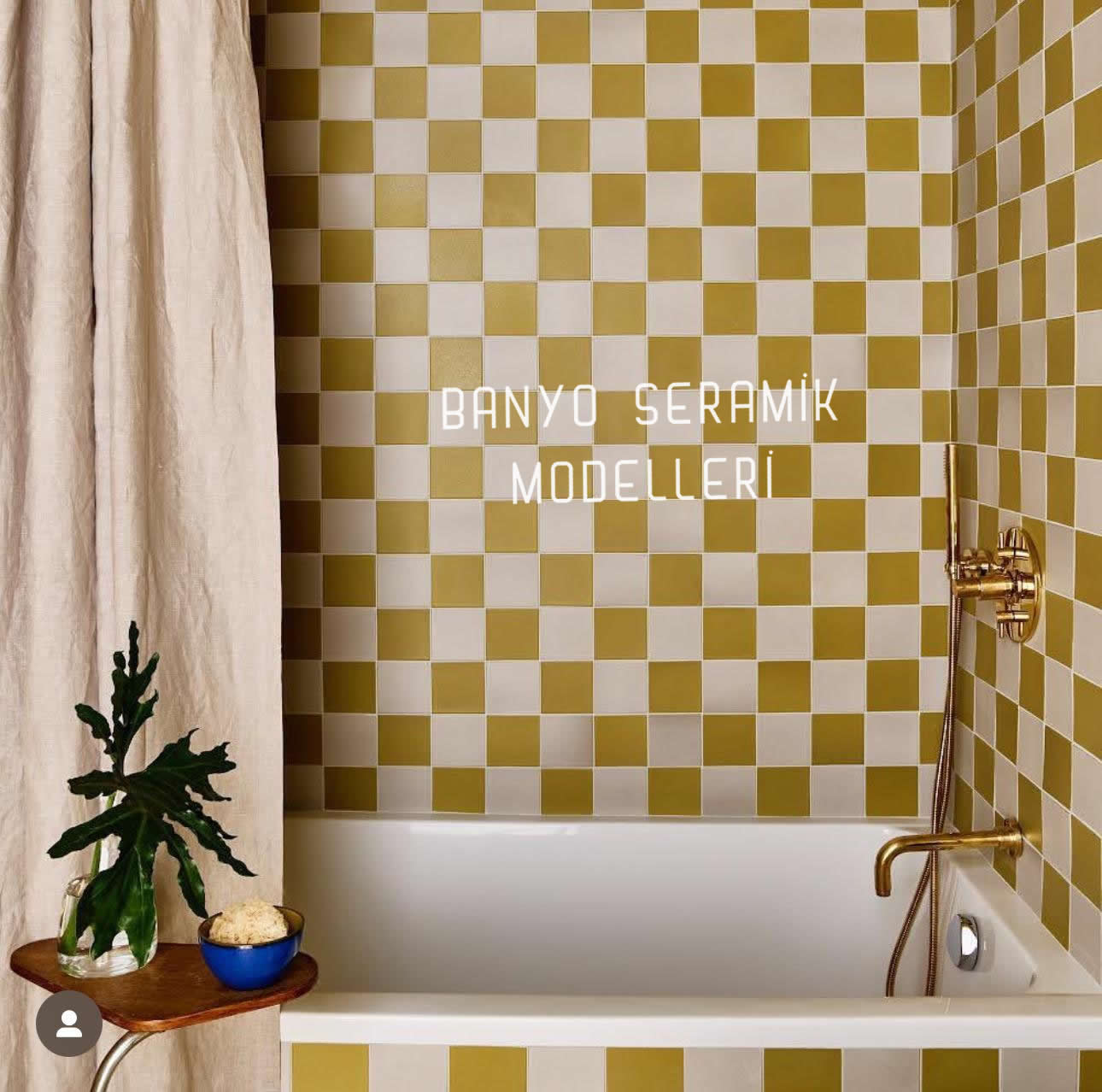 Banyo Seramik Modelleri-BSM-036, 10x10 Beyaz Sarı Seramik Banyo Dekorasyon