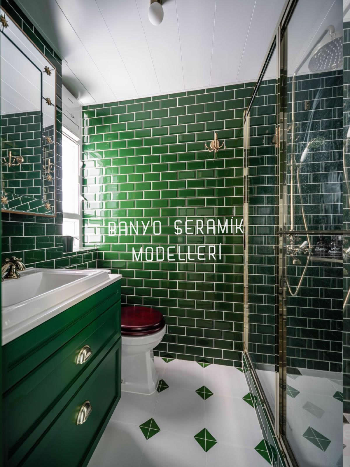 Banyo Seramik Modelleri-BSM-040, Çini Desenli Metro Seramik Banyo