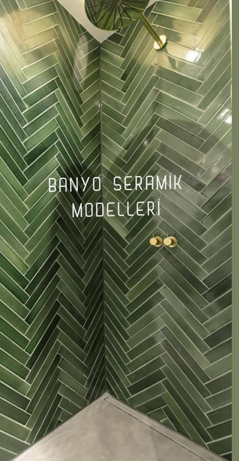 Banyo Seramik Modelleri-BSM-043, Yeni Nesil Banyo Seramik Yag Yeşili 5x25